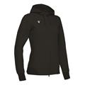 Lyre Full Zip Hooded Jacket W BLK L Hettejakke i bomullsmiks til dame